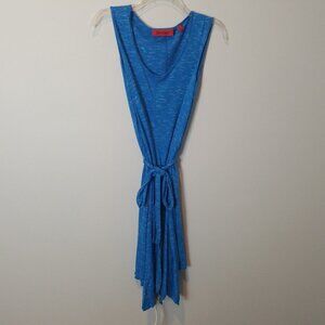 Lisa Rinna Belle Gray sleeveless belted dress blue